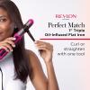 imageREVLON Perfect Match Flat Iron  2in1 Hair Straightener and Curling Iron Triple OilInfused Helps Reduce Heat Damage ampamp Restore Hairs Natural Moisture ampamp Shine