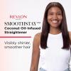 imageREVLON Smoothstay 1 Inch Hair Straightener  Coconut Oil Infused Flat Iron Helps Enhance Shine ampamp Smoothness Reduces Frizz Sleek Straight Hair1 Inch FLAT IRON