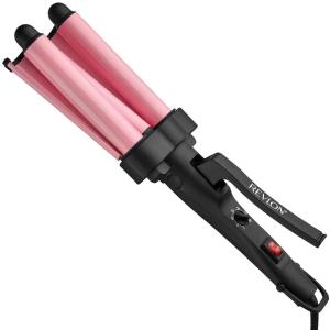 imageREVLON 3 Barrel Jumbo Hair Waver  LongLasting Natural Looking Waves GreyPink
