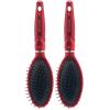 imageRevlon Straight ampamp Smooth Soft Touch Paddle Hair Brush Set Black  BerryRed