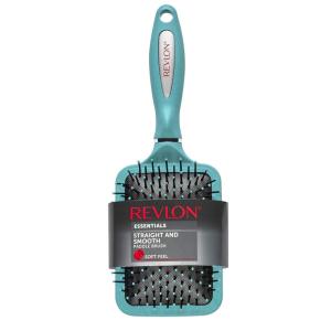 imageRevlon Straight ampamp Smooth Soft Touch Paddle Hair Brush Set Black  BerryMint