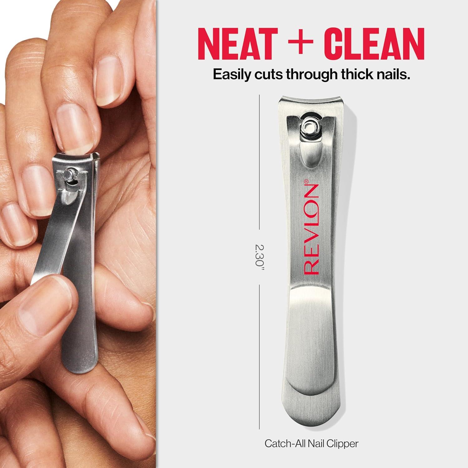 imageRevlon CatchAll Nail Clipper Manicure Tool with a Contoured Blade ampamp Builtin Nail Catcher for MessFree Grooming 1 Count1 Count Pack of 1