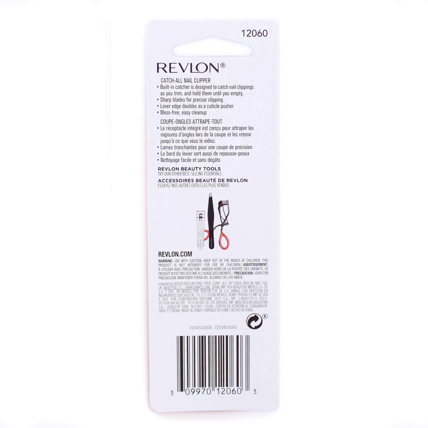 imageRevlon CatchAll Nail Clipper Manicure Tool with a Contoured Blade ampamp Builtin Nail Catcher for MessFree Grooming 1 Count1 Count Pack of 2