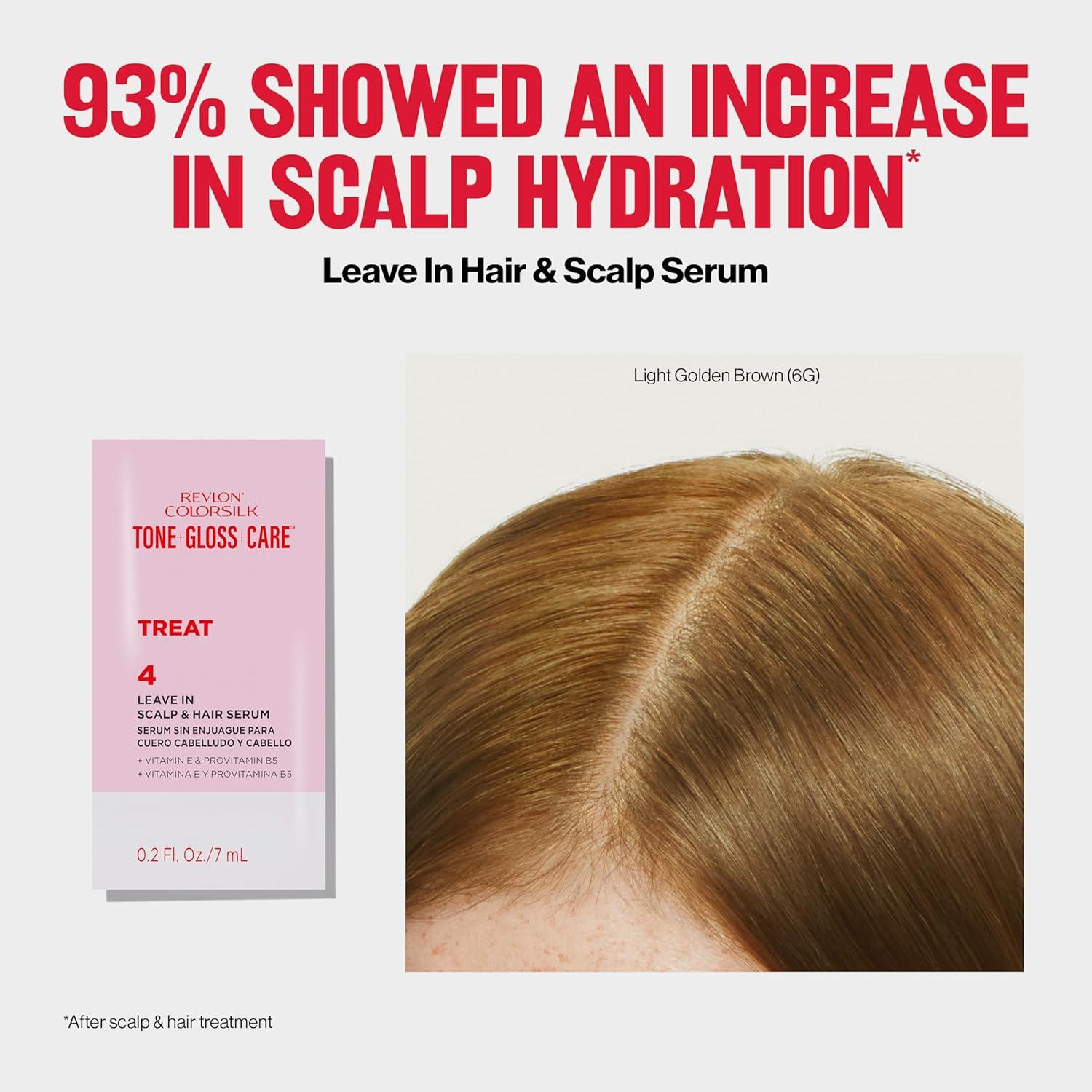 imageRevlon ColorSilk Tone  Gloss  Care Demi Permanent Hair Color Dye Kit with LeaveIn Scalp and Haircare Serum 2x Shinier 4x Stronger 4 Dark Brown 45 fl oz6G Light Golden Brown