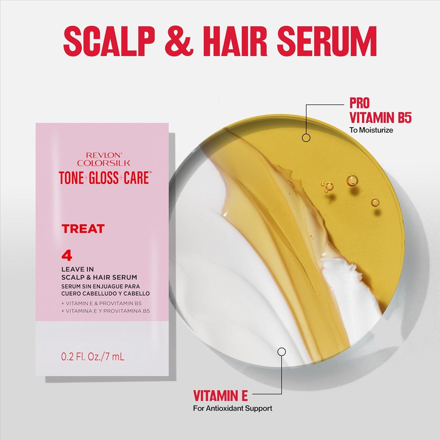 imageRevlon ColorSilk Tone  Gloss  Care Demi Permanent Hair Color Dye Kit with LeaveIn Scalp and Haircare Serum 2x Shinier 4x Stronger 4 Dark Brown 45 fl oz5A Medium Ash Brown