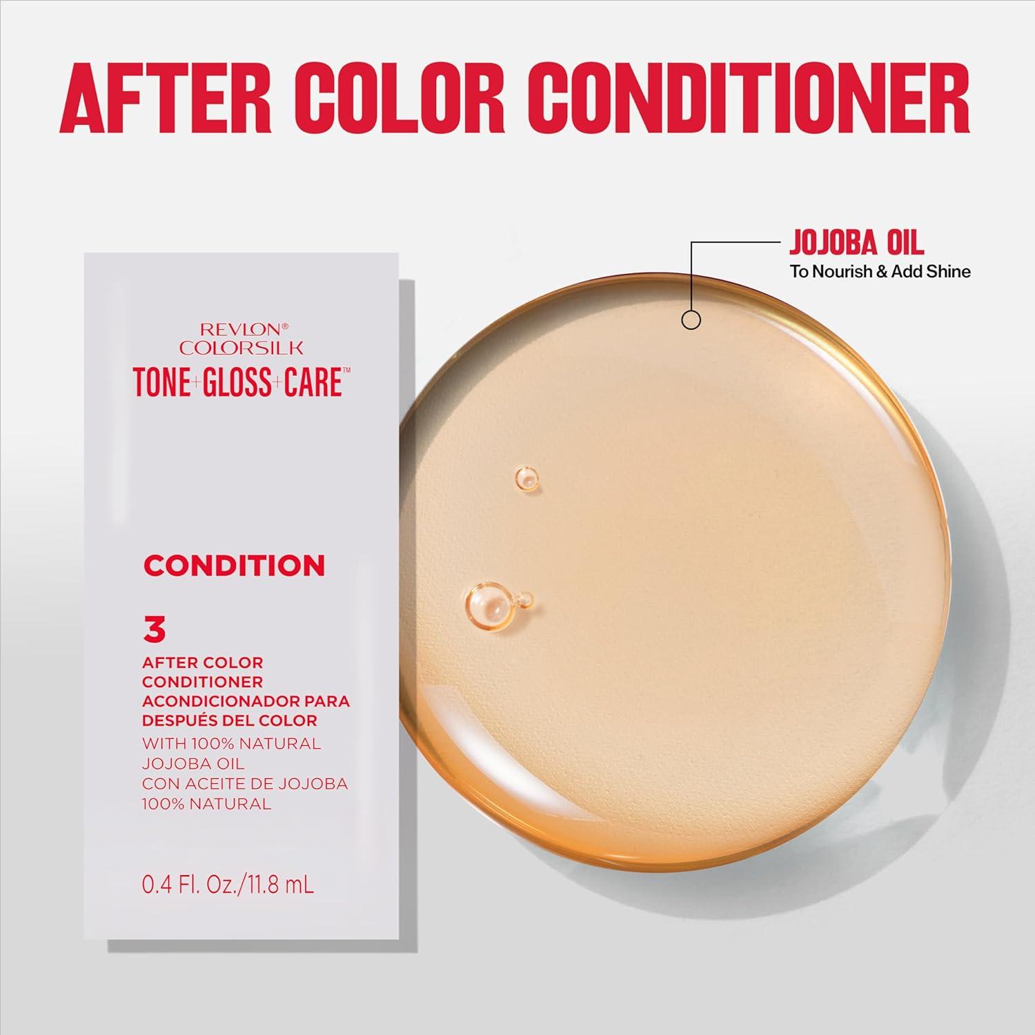 imageRevlon ColorSilk Tone  Gloss  Care Demi Permanent Hair Color Dye Kit with LeaveIn Scalp and Haircare Serum 2x Shinier 4x Stronger 4 Dark Brown 45 fl oz7 Dark Blonde