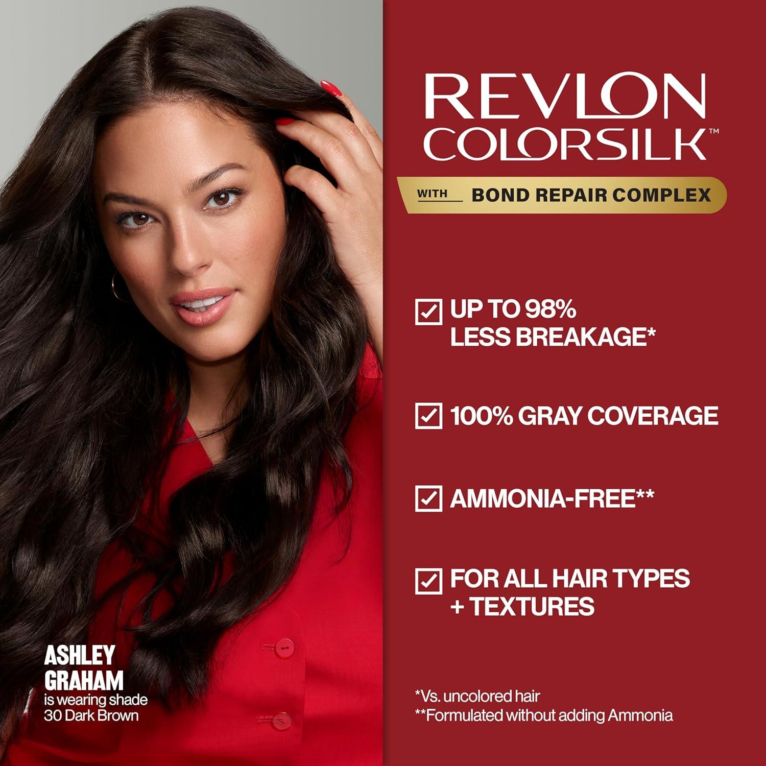 imageRevlon ColorSilk with Bond Repair Complex Blonde Permanent Hair Color 100 Gray Coverage Ammonia Free Hair Dye Vegan Keratin 61 Dark Blonde Pack of 371 Golden Blonde