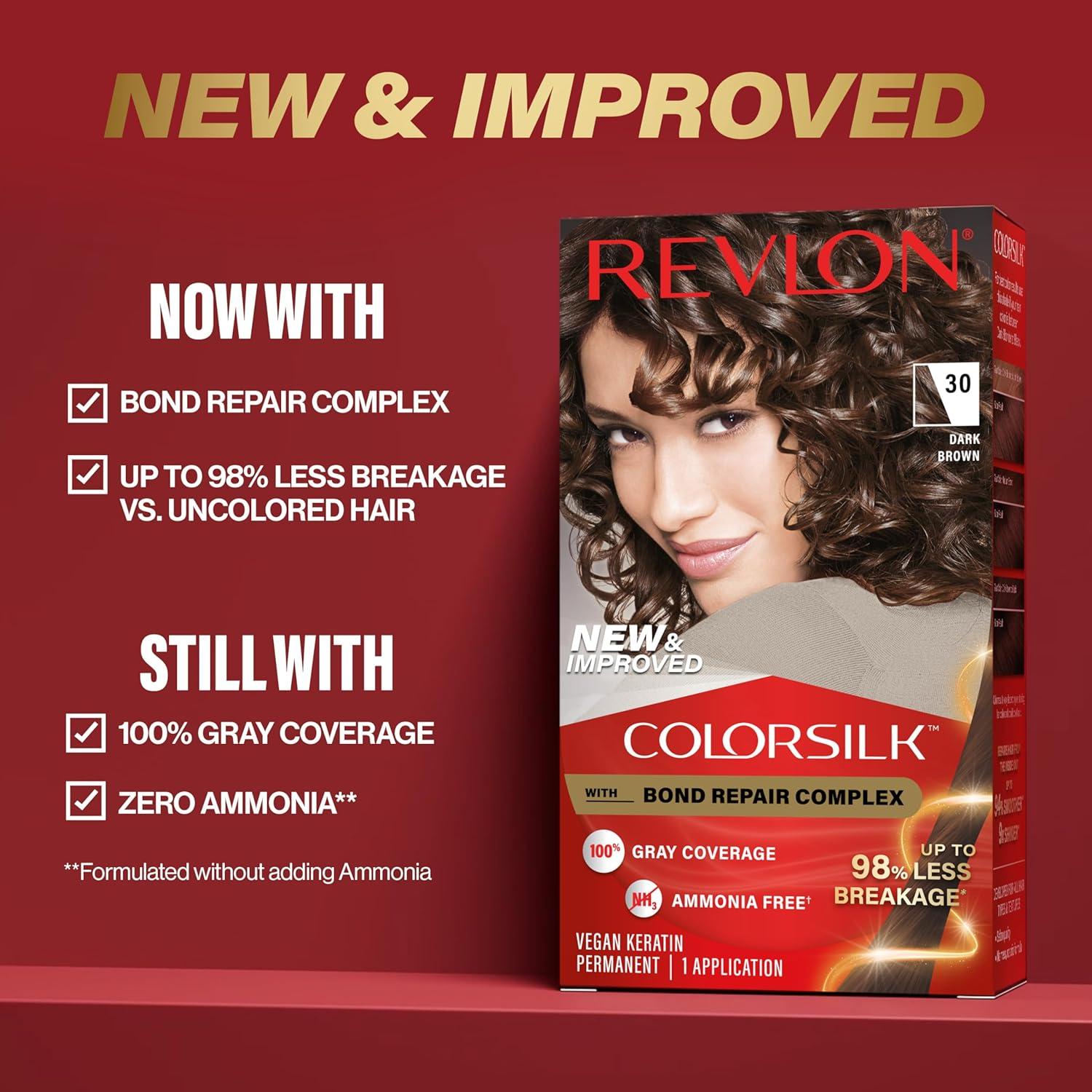imageRevlon ColorSilk with Bond Repair Complex Blonde Permanent Hair Color 100 Gray Coverage Ammonia Free Hair Dye Vegan Keratin 61 Dark Blonde Pack of 372B Mushroom Blonde