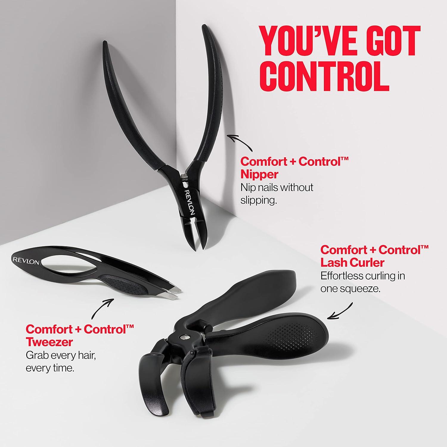 imageRevlon Comfort and Control Eyelash Curler Easy to Use with Storage for Refill Pads
