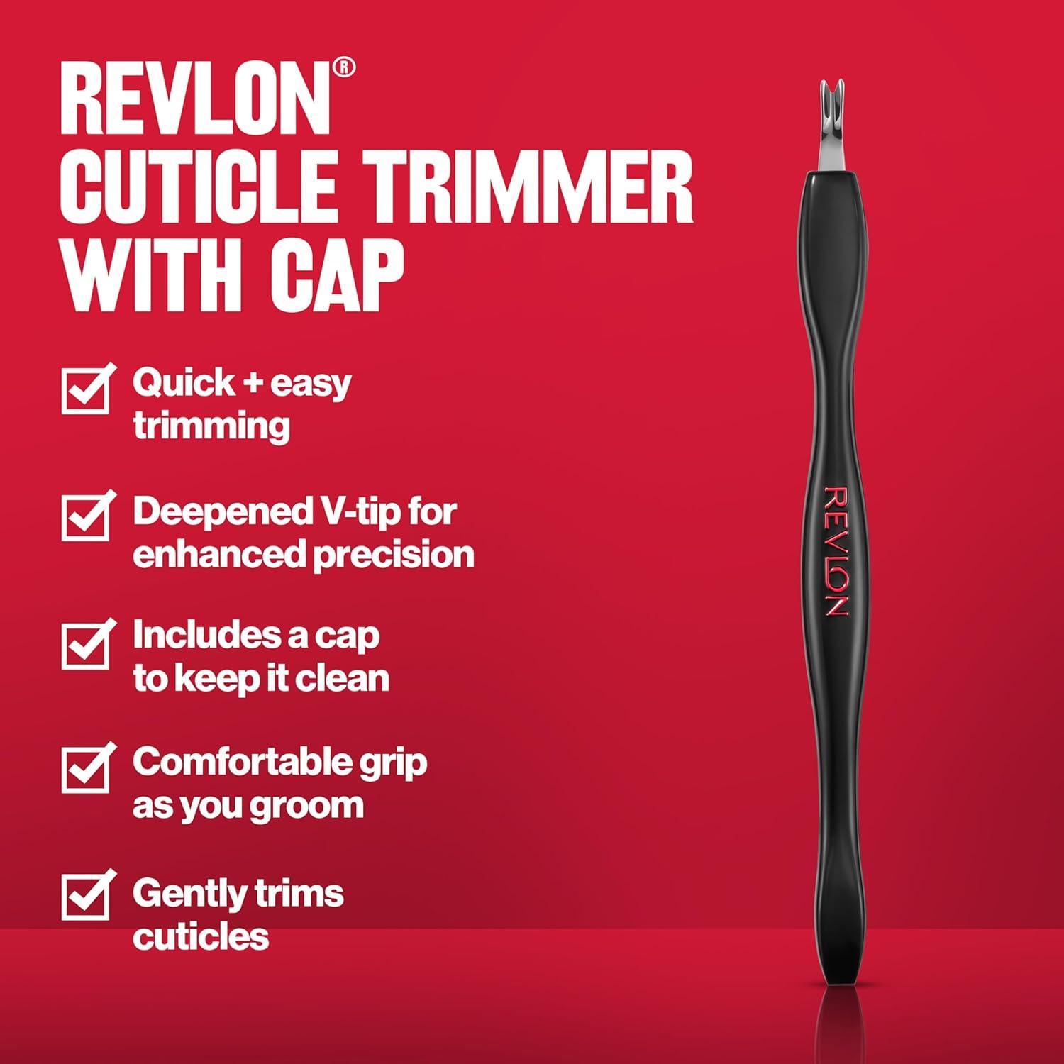 imageRevlon Cuticle Trimmer With Cap High Precision VTip and Comfortable Grip for Gentle and Easy Trimming 1 Count1 Count Pack of 1