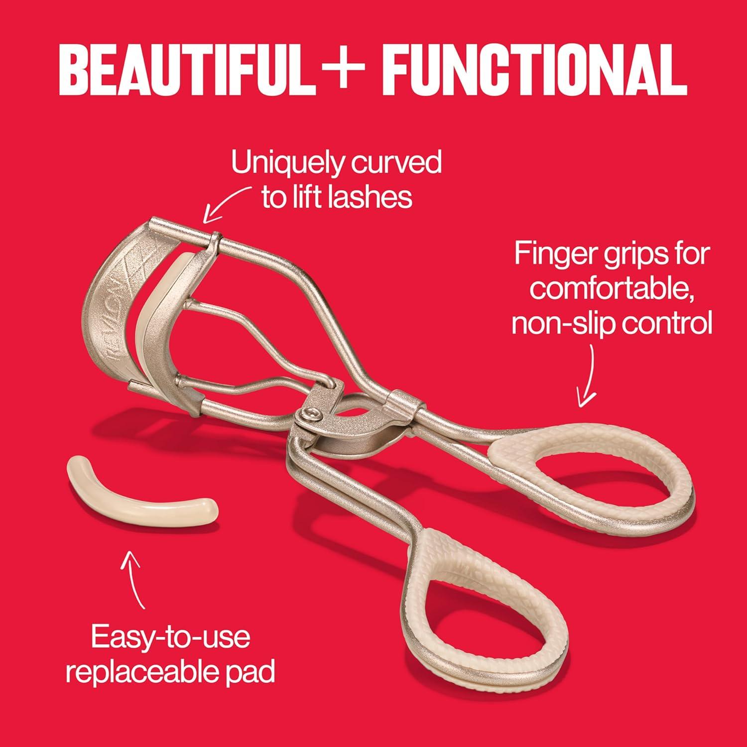 imageRevlon Designer Series Lash Curler Eyelash Lift for an Eye Opening Look with Finger Grips for a Non Slip Grip Easy to Use 1 Count