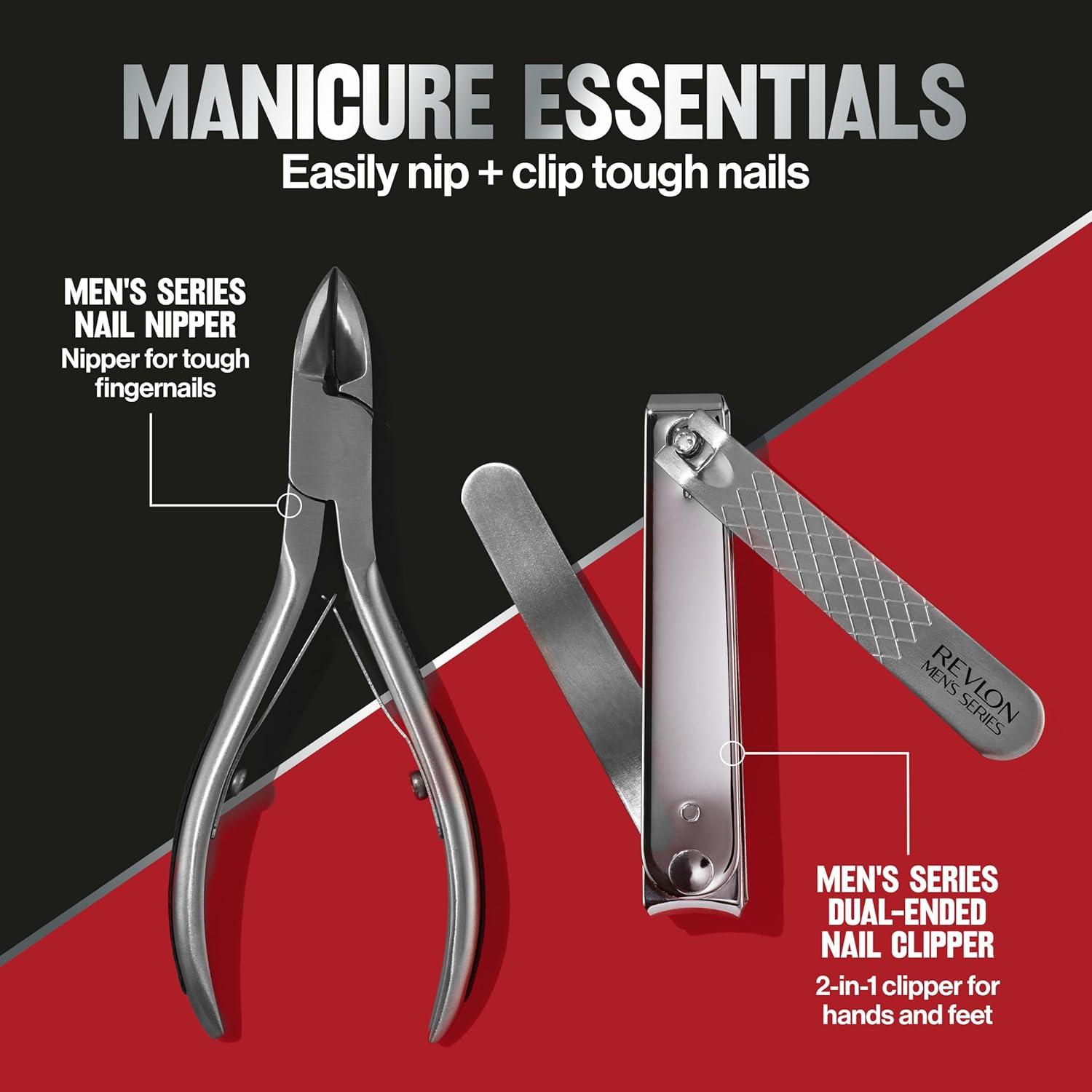 imageRevlon DualEnded Nail Clipper for Men Straight and Curved Edges for Fingernail and Toenail Trimming Stainless Steel 1 Count