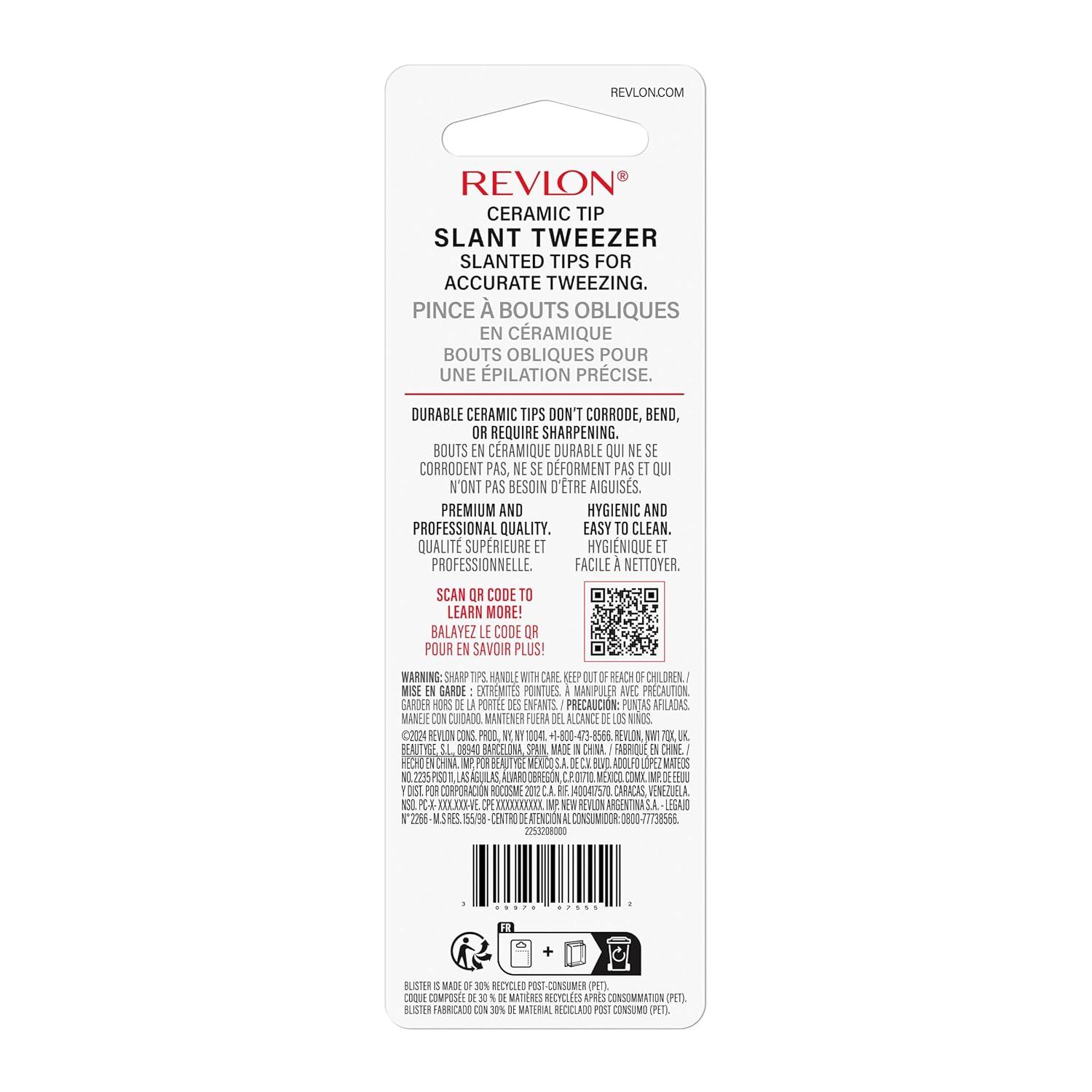 imageRevlon Expert Slant Tweezer High Precision For an Easy Hair Removal Made With Stainless Steel 1 Count1 Count Pack of 1