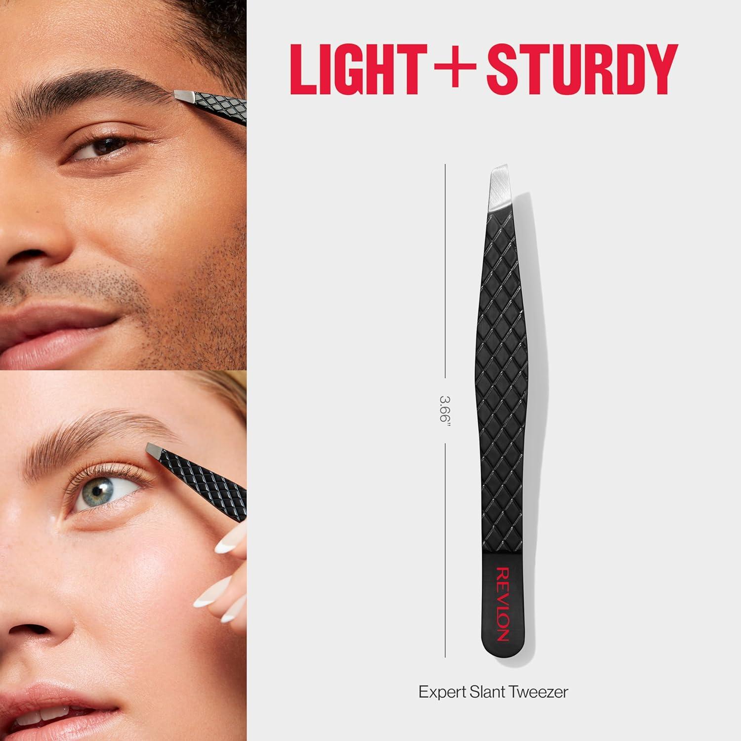 imageRevlon Expert Slant Tweezer High Precision For an Easy Hair Removal Made With Stainless Steel 1 Count1 Count Pack of 2