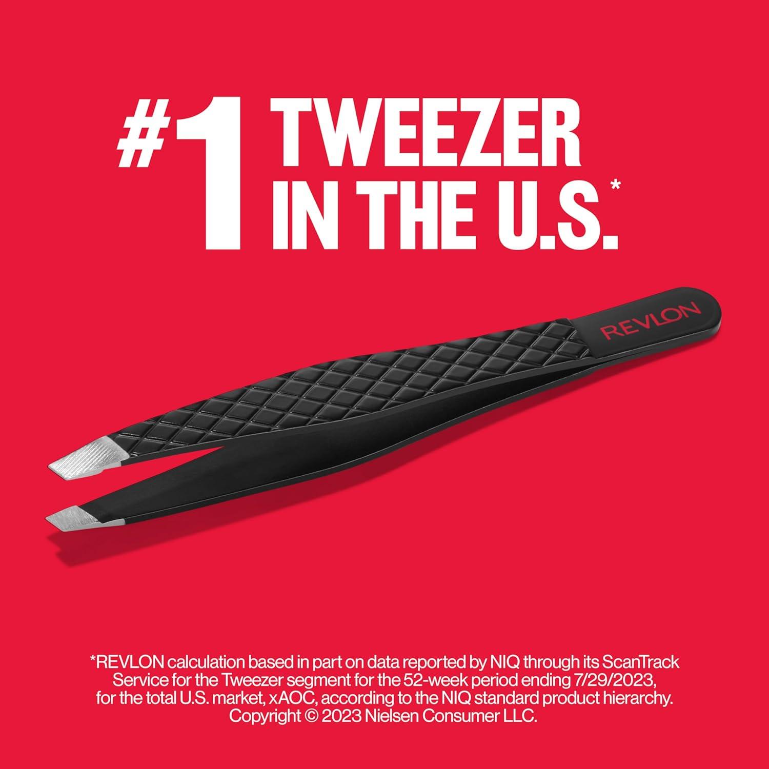 imageRevlon Expert Slant Tweezer High Precision For an Easy Hair Removal Made With Stainless Steel 1 Count1 Count Pack of 2
