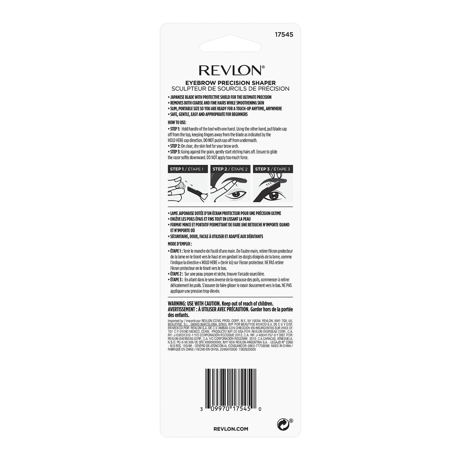 imageRevlon Eyebrow Precision Shaper Eye Brow Razor Hair Remover Blade Reusable Made with Japanese Stainless Steel Pack of 21 Count Pack of 1