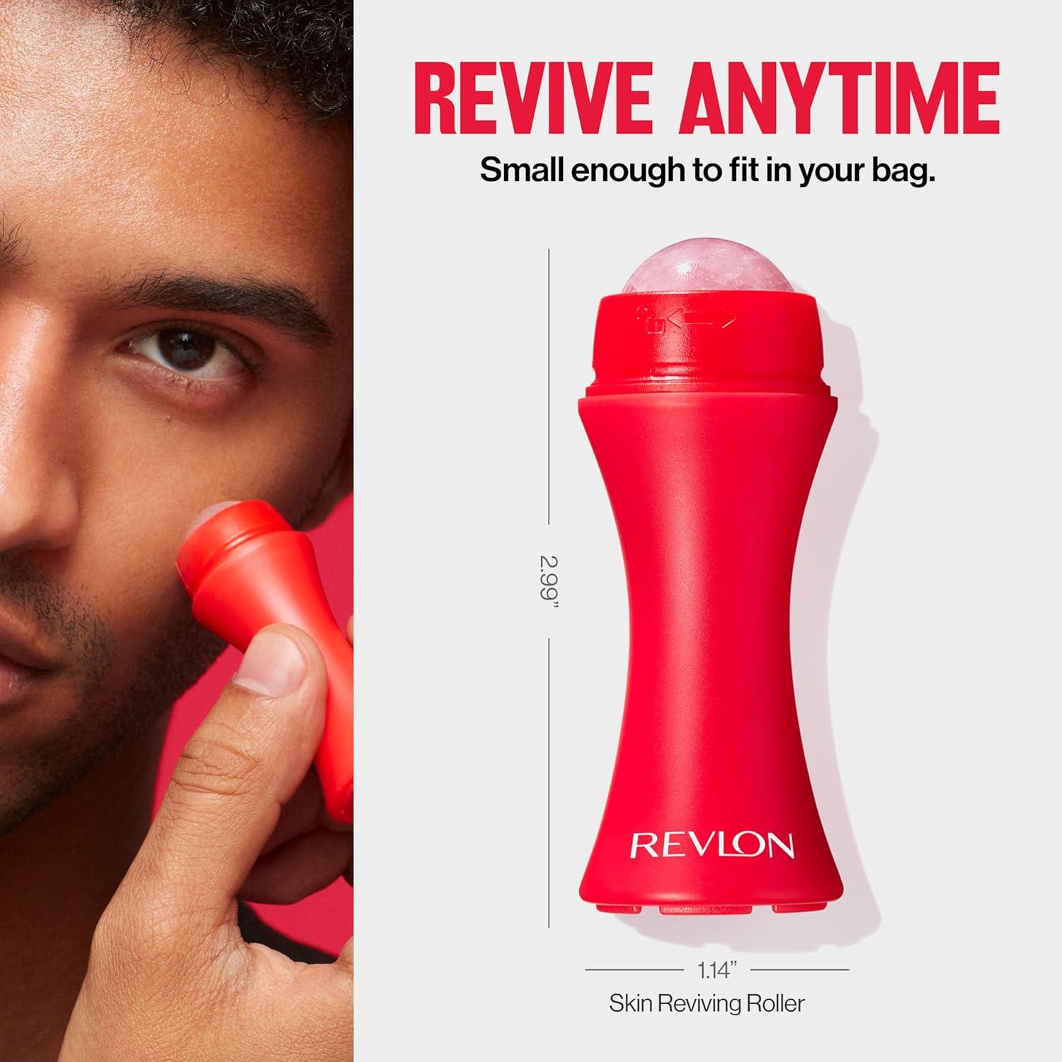 imageRevlon Face Roller Oily Skin Control for Makeup Oil Absorbing Volcanic Reusable Facial Skincare Tool for AtHome or OntheGo Mini Massage 1 CountPack of 2