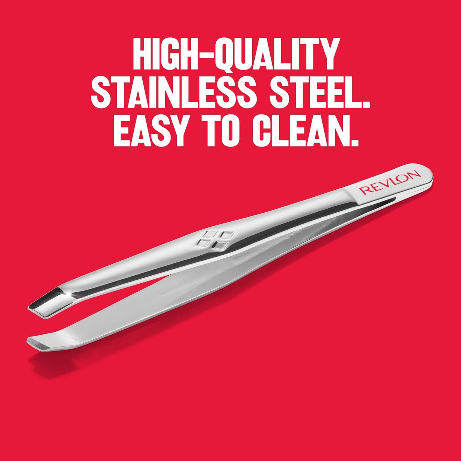 imageRevlon Multipurpose Hair Removal Tweezer High Precision Slant Tip Tweezers for Men Women ampamp Kids Stainless Steel Pack of 1