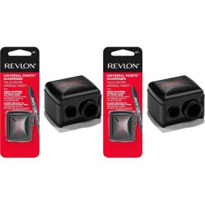 imageRevlon Universal Points Sharpener Makeup Sharpener for Wooden and Plastic Makeup Pencils Fits Small to Large Pencils Easy to Clean 2 PackPack of 2