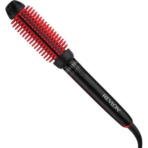imageREVLON Silicone Bristle Heated Hair Styling Brush  Fast Long Lasting Volume for Easy Styling  1quot Barrel for Full Body and Smooth Styles BlackPinkRed