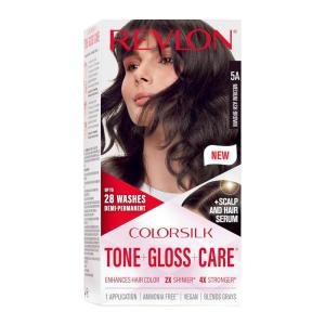 imageRevlon ColorSilk Tone  Gloss  Care Demi Permanent Hair Color Dye Kit with LeaveIn Scalp and Haircare Serum 2x Shinier 4x Stronger 4 Dark Brown 45 fl oz5A Medium Ash Brown