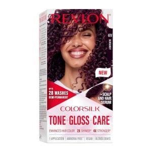 imageRevlon ColorSilk Tone  Gloss  Care Demi Permanent Hair Color Dye Kit with LeaveIn Scalp and Haircare Serum 2x Shinier 4x Stronger 4 Dark Brown 45 fl oz4RV Burgundy