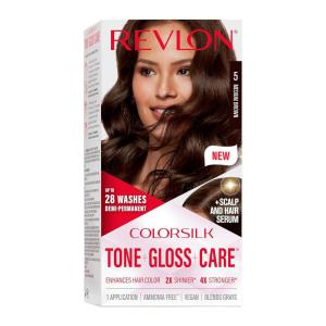 imageRevlon ColorSilk Tone  Gloss  Care Demi Permanent Hair Color Dye Kit with LeaveIn Scalp and Haircare Serum 2x Shinier 4x Stronger 4 Dark Brown 45 fl oz5 Medium Brown