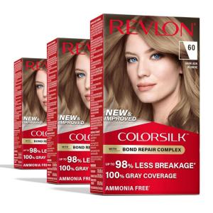 imageRevlon ColorSilk with Bond Repair Complex Blonde Permanent Hair Color 100 Gray Coverage Ammonia Free Hair Dye Vegan Keratin 61 Dark Blonde Pack of 360 Dark Ash Blonde