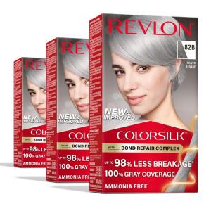 imageRevlon ColorSilk with Bond Repair Complex Blonde Permanent Hair Color 100 Gray Coverage Ammonia Free Hair Dye Vegan Keratin 61 Dark Blonde Pack of 382B Silver Blonde