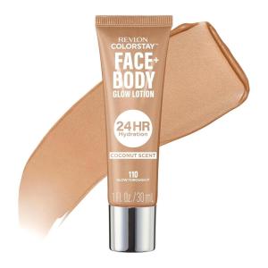 imageRevlon ColorStay Face ampamp Body Glow Lotion Hydrating Moisturizer 24HR Hydration Illuminating Luminizing Shimmer 110 Glow Through It110 Glow Through It