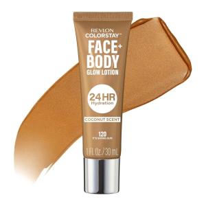imageRevlon ColorStay Face ampamp Body Glow Lotion Hydrating Moisturizer 24HR Hydration Illuminating Luminizing Shimmer 110 Glow Through It120 Its Giving Sun