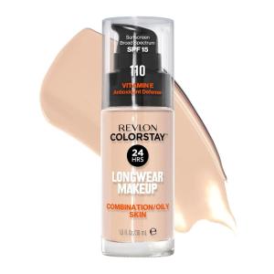 imageRevlon Liquid Foundation ColorStay Face Makeup for Combination ampamp Oily Skin SPF 15 MediumFull Coverage with Matte Finish Light Honey 260 10 oz110 Ivory