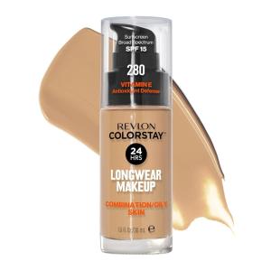 imageRevlon Liquid Foundation ColorStay Face Makeup for Combination ampamp Oily Skin SPF 15 MediumFull Coverage with Matte Finish Light Honey 260 10 oz280 Tawny