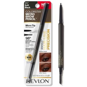 imageRevlon ColorStay Micro Eyebrow Pencil with Built In Spoolie Brush Infused with Argan and Marula Oil Waterproof Smudgeproof 454 Medium Brown 0003 ozSoft Black